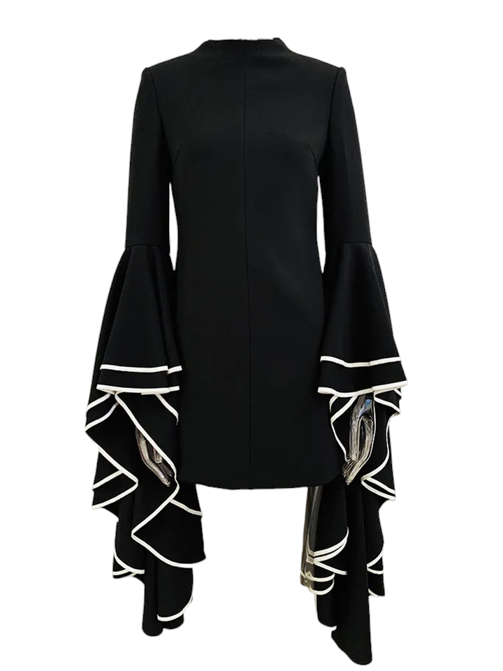 Victoria Ruffles Flare Sleeve Dress