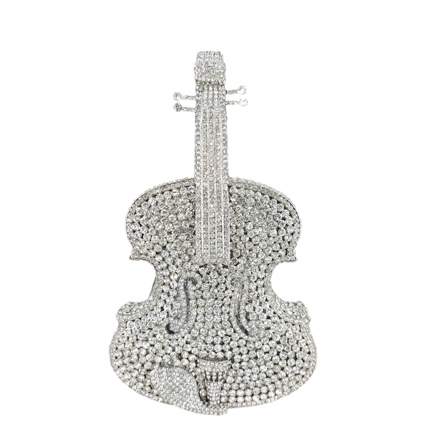 Violin Crystal Clutch Handbag