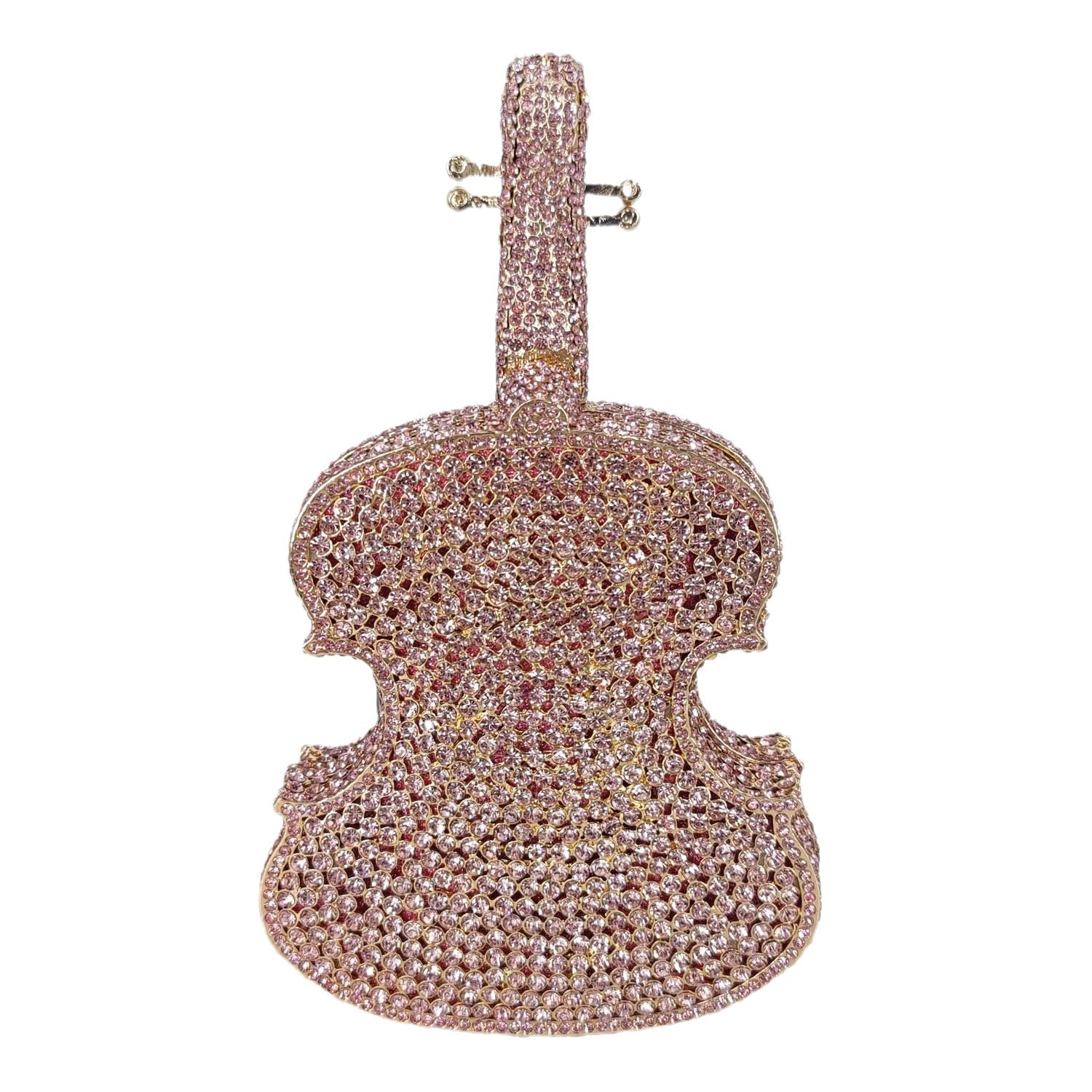 Violin Crystal Clutch Handbag