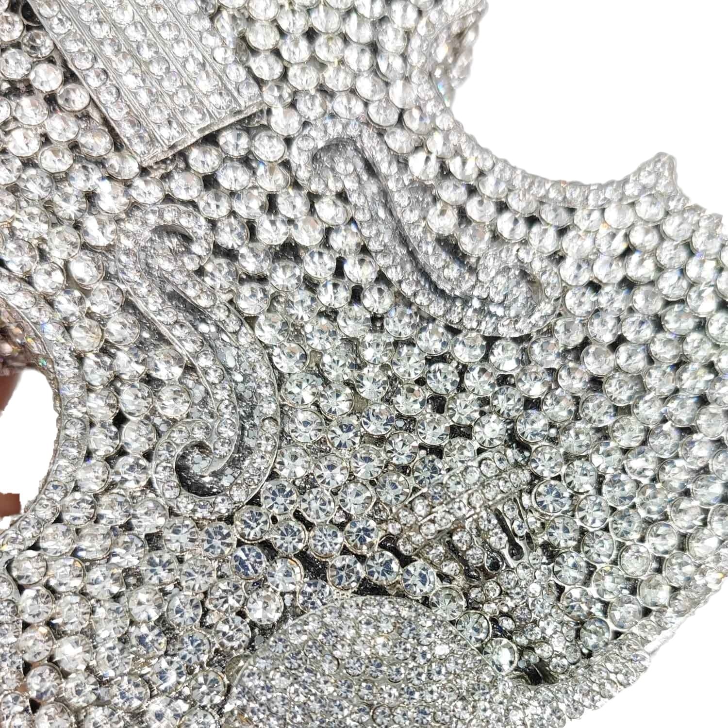 Violin Crystal Clutch Handbag