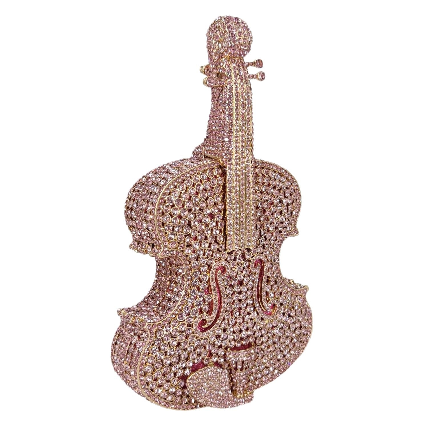 Violin Crystal Clutch Handbag