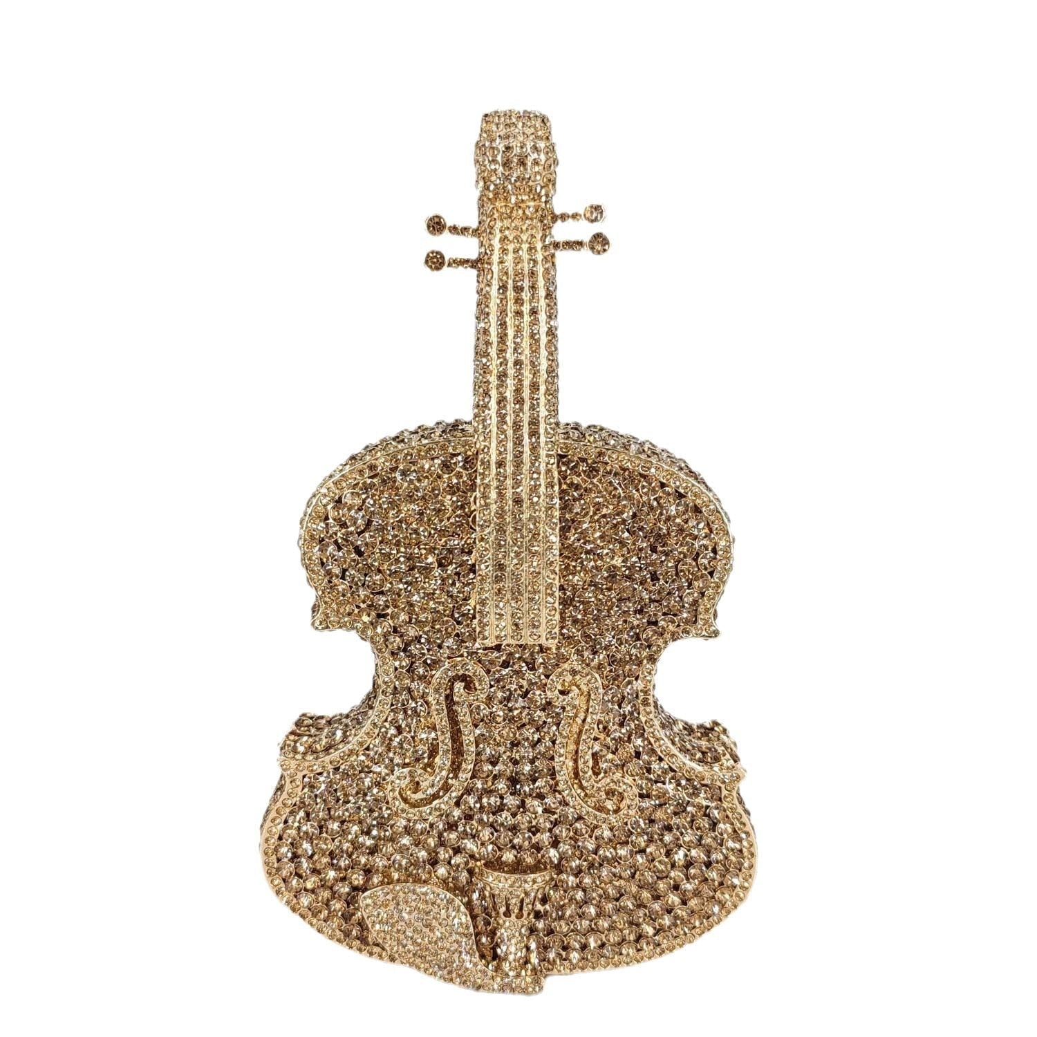 Violin Crystal Clutch Handbag