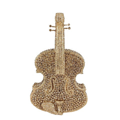 Violin Crystal Clutch Handbag