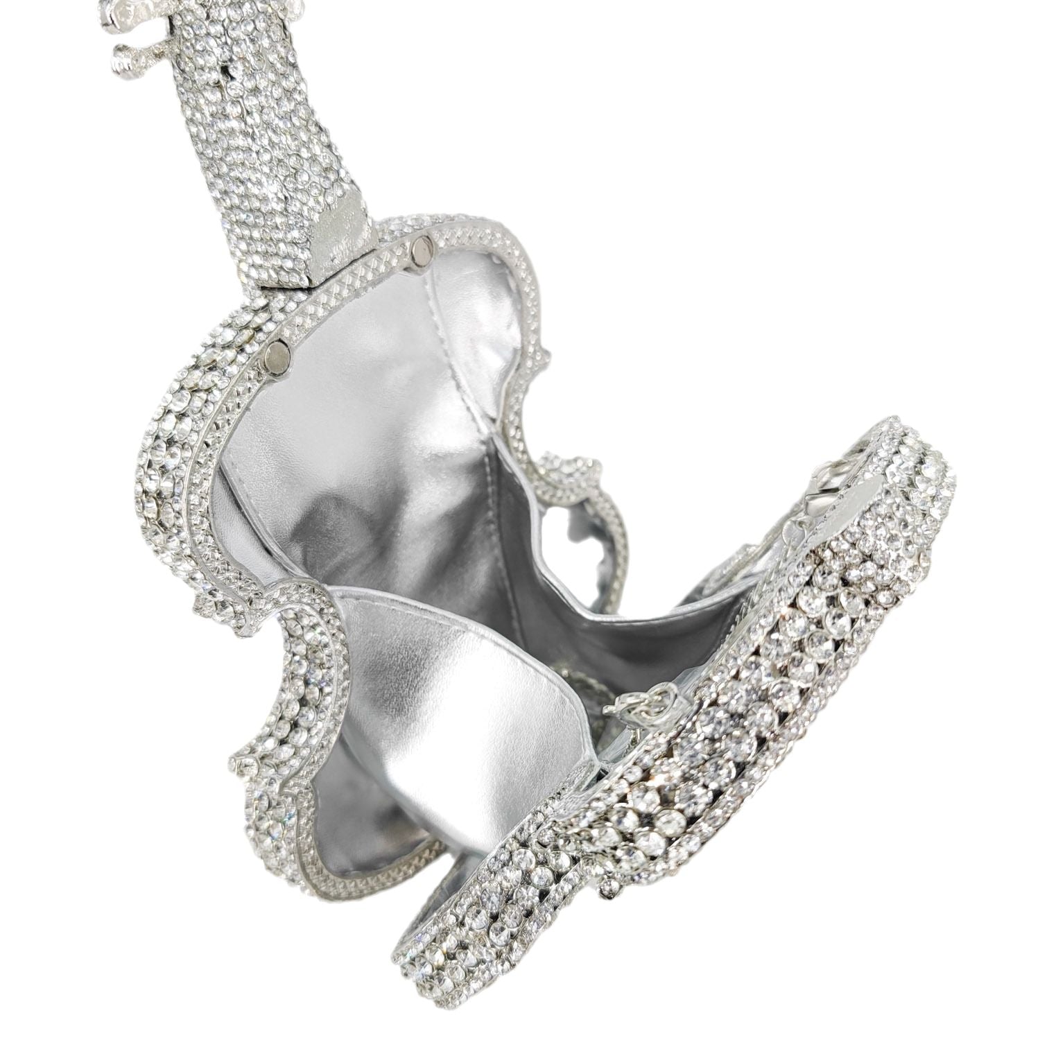 Violin Crystal Clutch Handbag