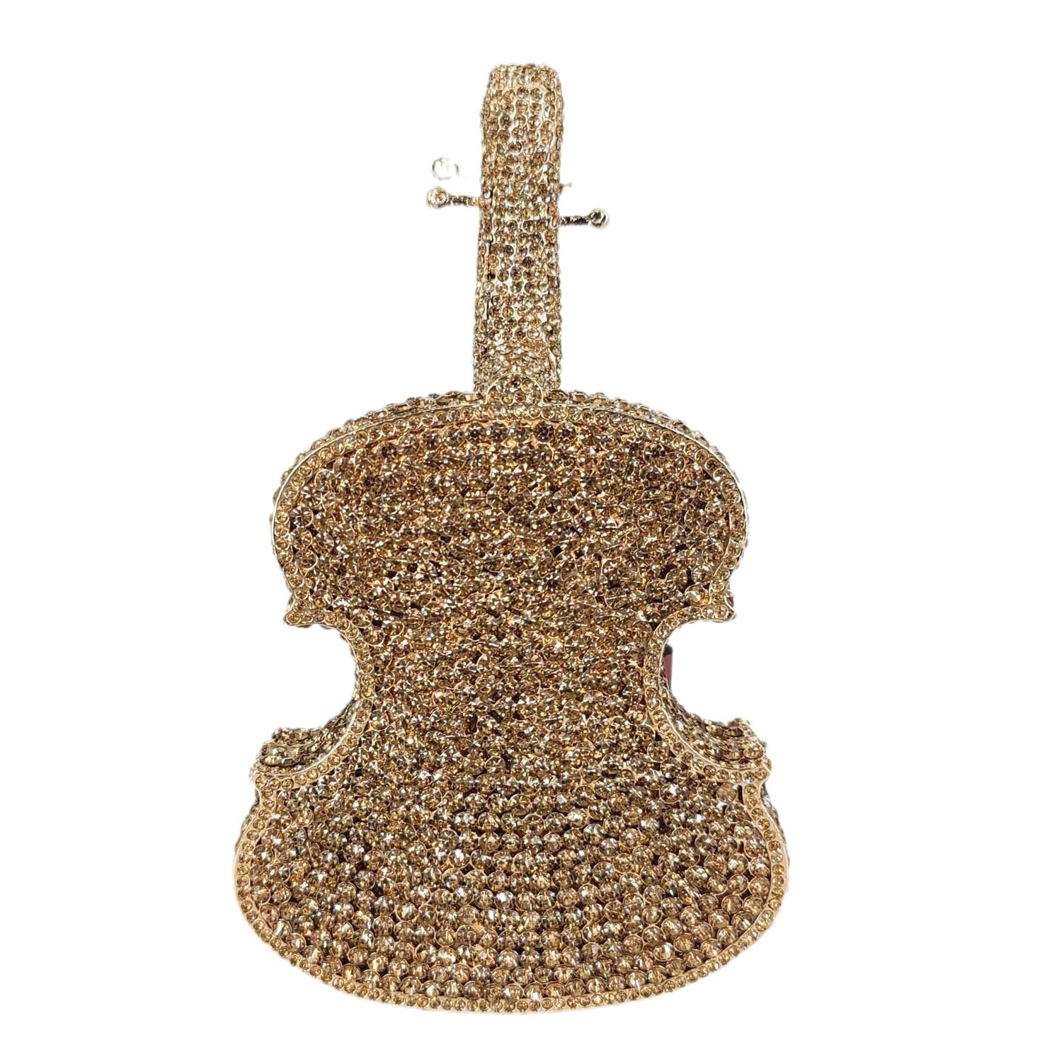 Violin Crystal Clutch Handbag