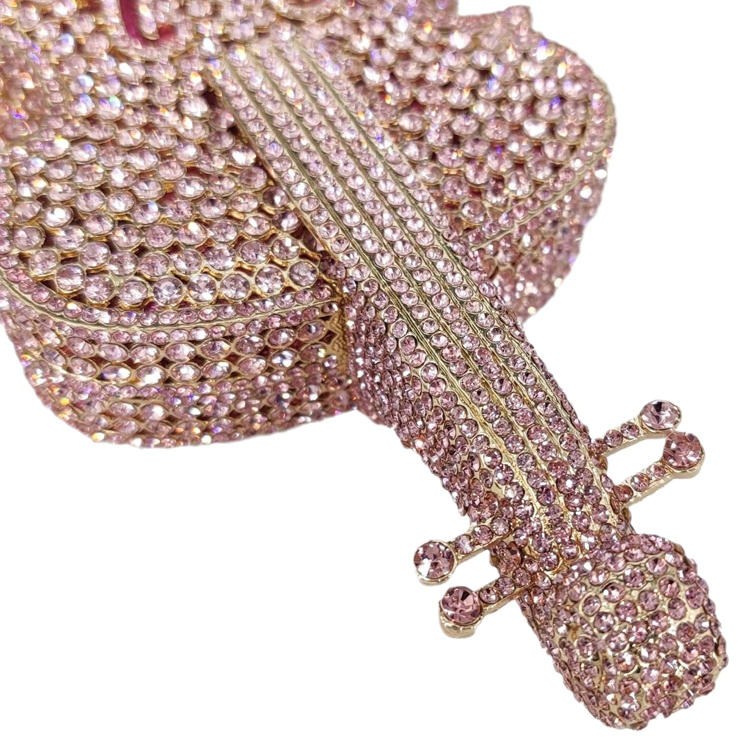Violin Crystal Clutch Handbag