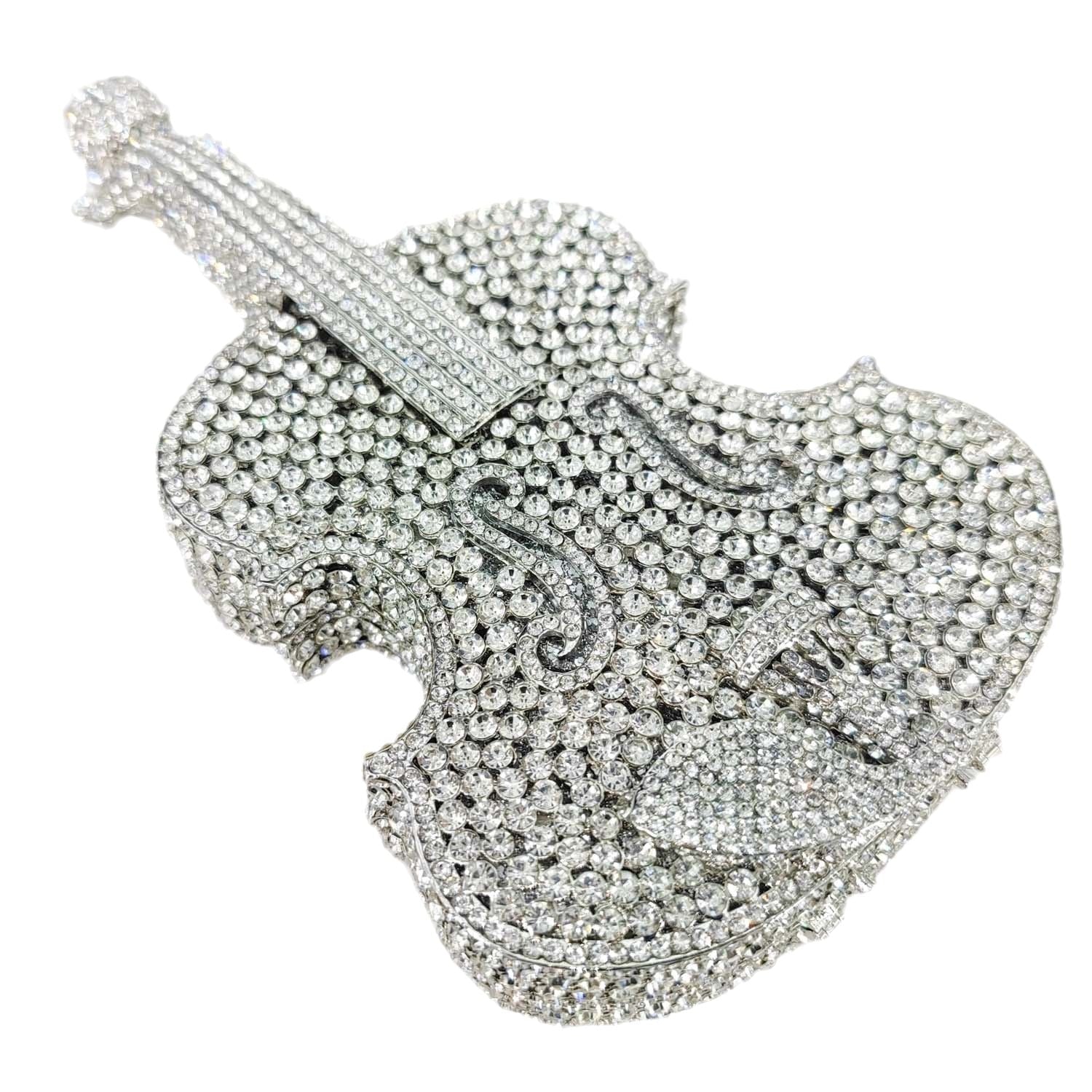 Violin Crystal Clutch Handbag