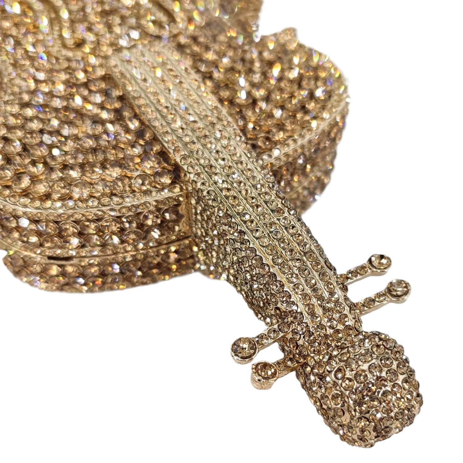 Violin Crystal Clutch Handbag