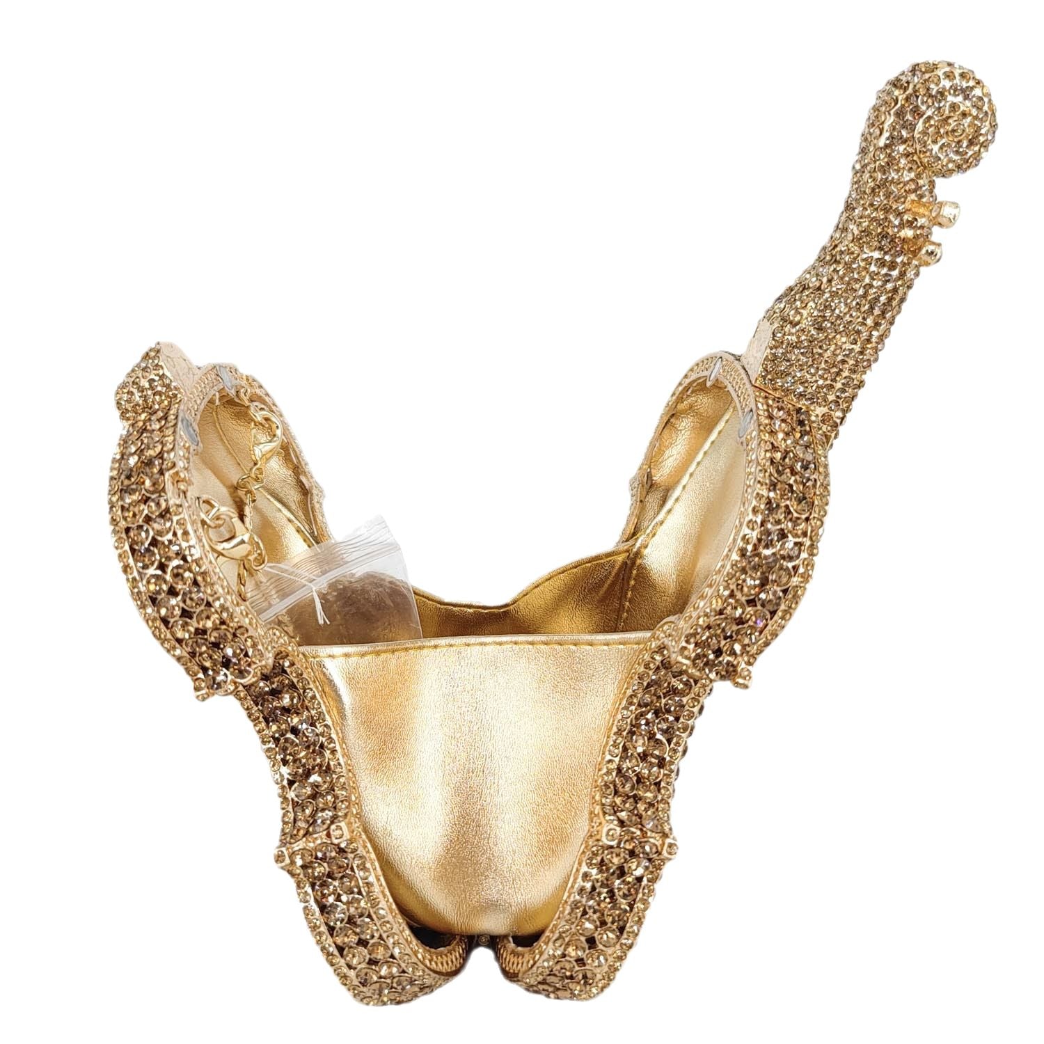 Violin Crystal Clutch Handbag