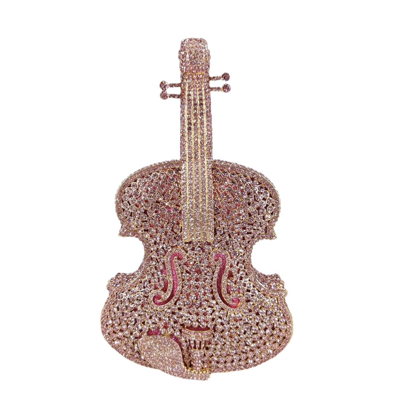 Violin Crystal Clutch Handbag