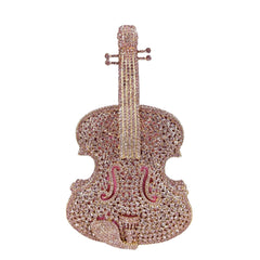 Violin Crystal Clutch Handbag