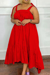 Plus Size Solid Color Camisole Long Dress