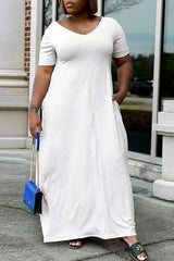 Solid Color Plus Size Maxi Dress