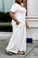 Solid Color Plus Size Maxi Dress