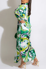 Resort Print Shirt Maxi Dress