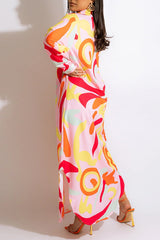 Resort Print Shirt Maxi Dress