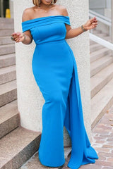 Elegant Off Shoulder Flowy Party Dress