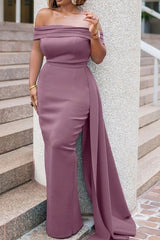 Elegant Off Shoulder Flowy Party Dress