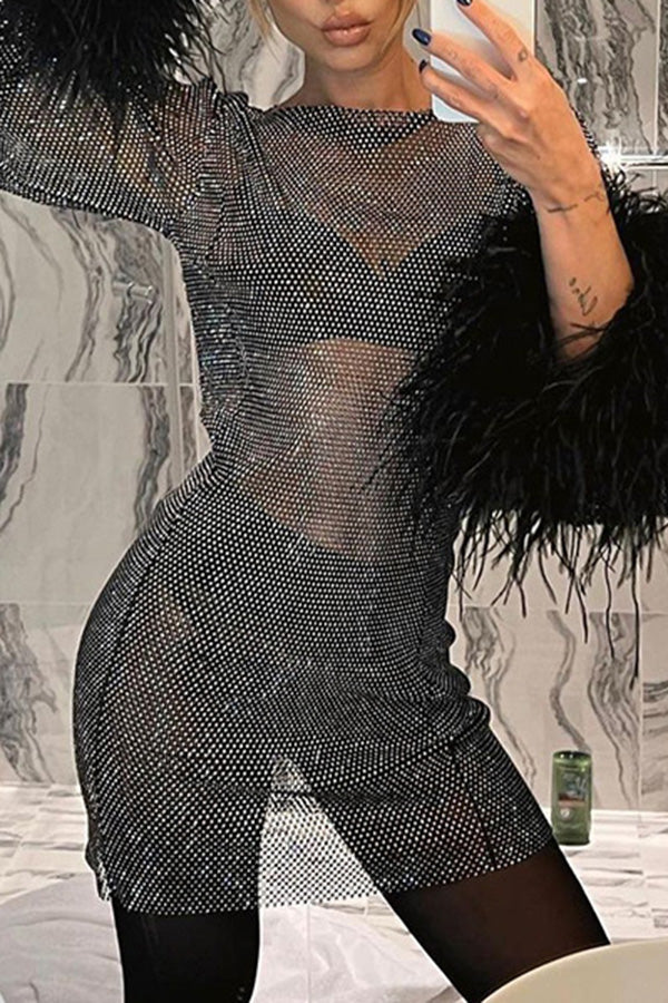 Fashion Sexy Mesh Cover Up Dress without Inner