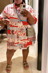 Plus Size Loose Casual Printed Dress