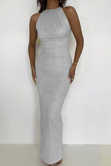 Sexy Slim Sleeveless Sleeveless Sparkling Maxi Dress