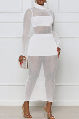 Fashion New Long Skirt Perspective Dress