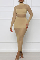 Fashion New Long Skirt Perspective Dress