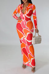 Fashion Casual Long Dress Slim Body Pack Hip Dress