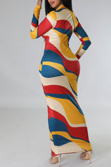 Fashion Casual Long Dress Slim Body Pack Hip Dress