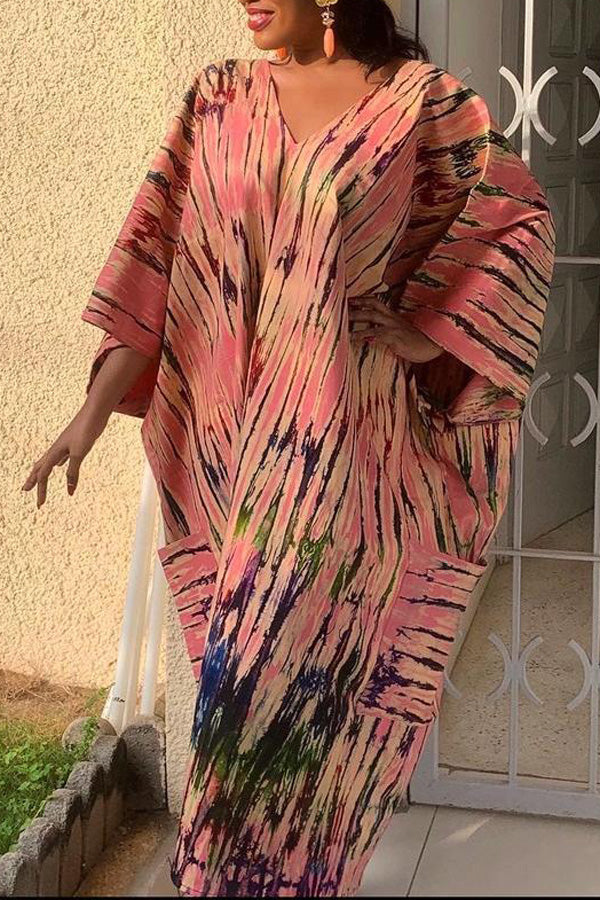 Fashionable Elegant Commuter V-neck Thickened Loose Dress with Sleeves