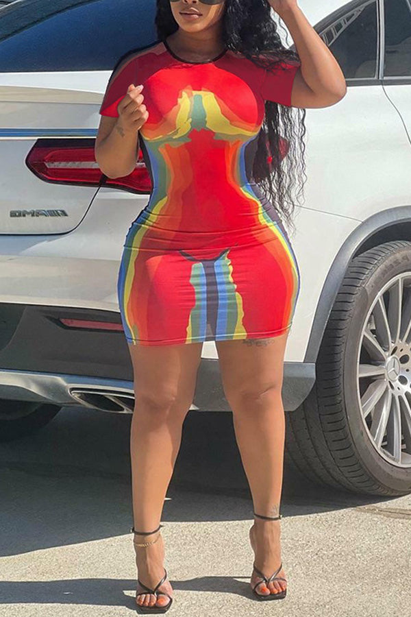Sexy Fashion Skinny Positioning Prints Club Dresses