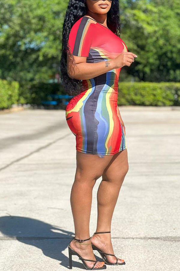 Sexy Fashion Skinny Positioning Prints Club Dresses