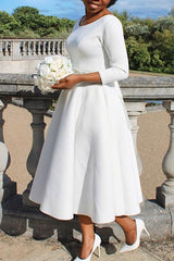 Fashion Solid Color Large Swing Skirt Temperament Evening Dress