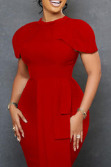 Fashionable Elegant Tonle Short Sleeve Cover Hip Sexy Dress