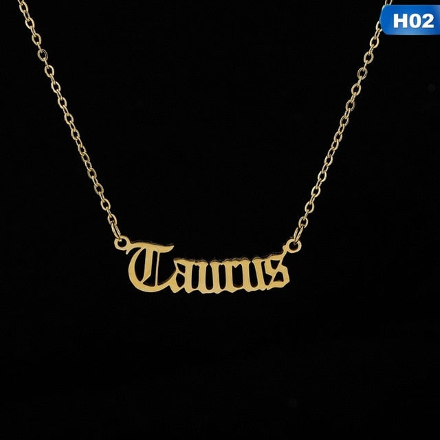 Zodiac Sign Constellations Pendant Necklace