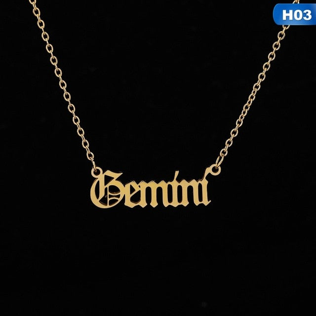 Zodiac Sign Constellations Pendant Necklace
