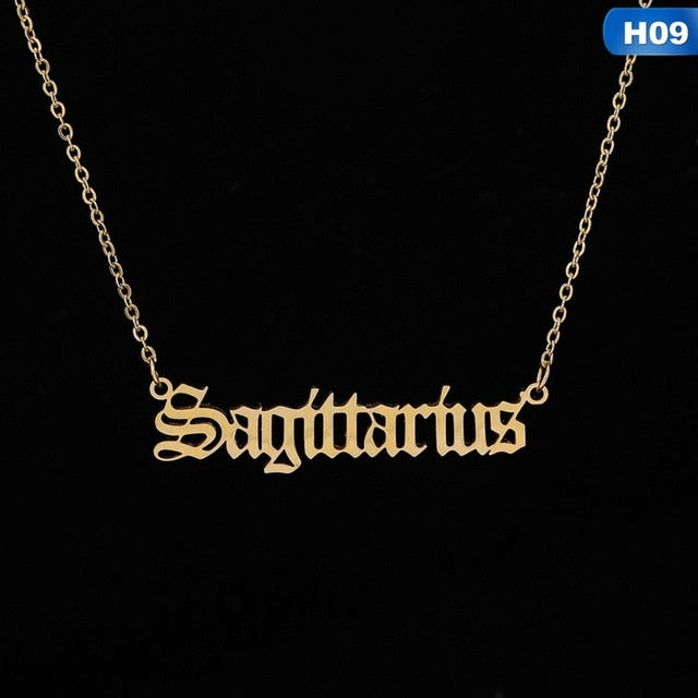 Zodiac Sign Constellations Pendant Necklace