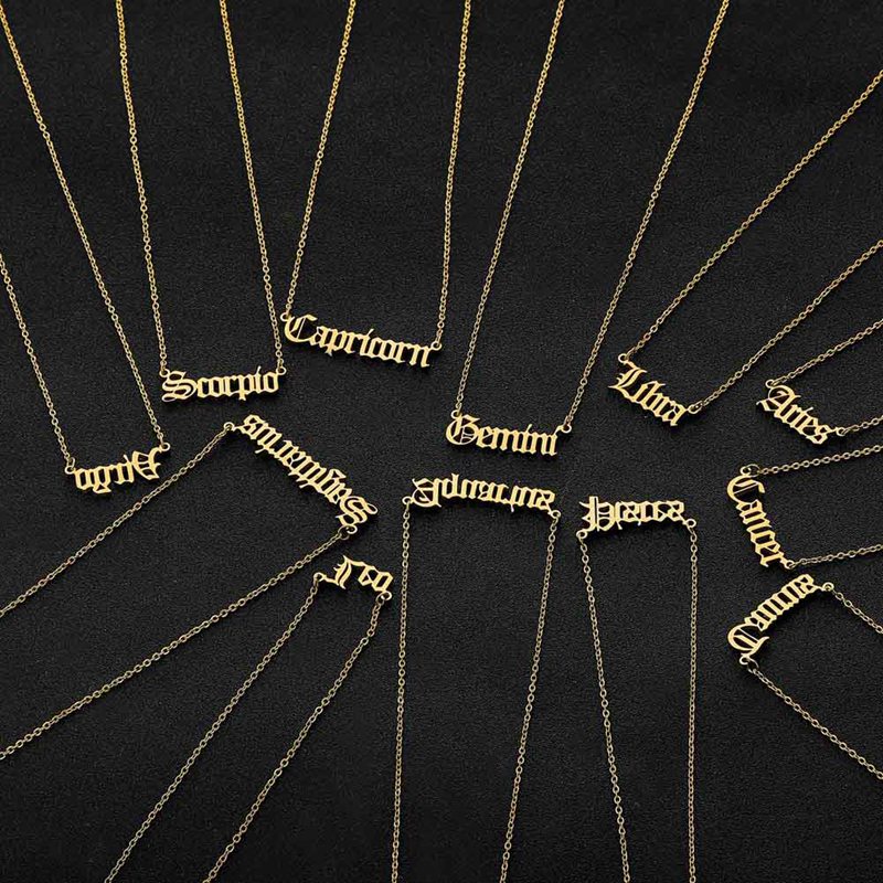 Zodiac Sign Constellations Pendant Necklace