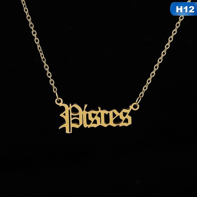Zodiac Sign Constellations Pendant Necklace