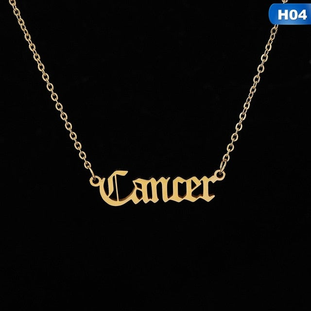 Zodiac Sign Constellations Pendant Necklace