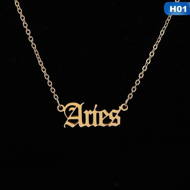 Zodiac Sign Constellations Pendant Necklace