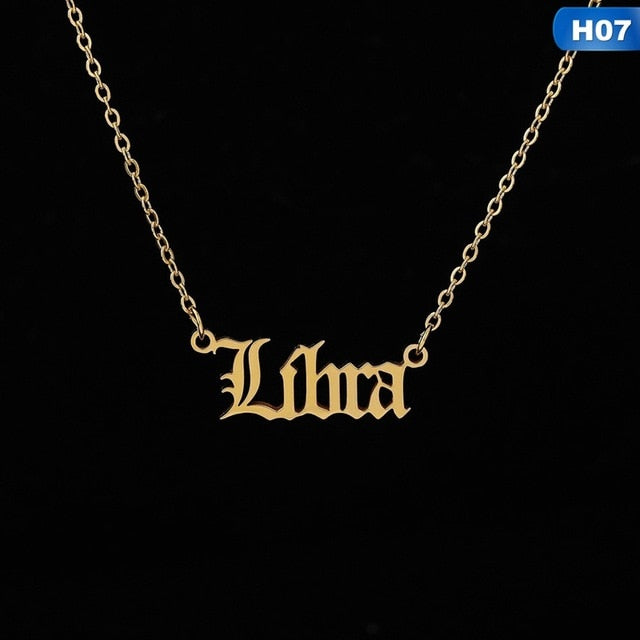 Zodiac Sign Constellations Pendant Necklace
