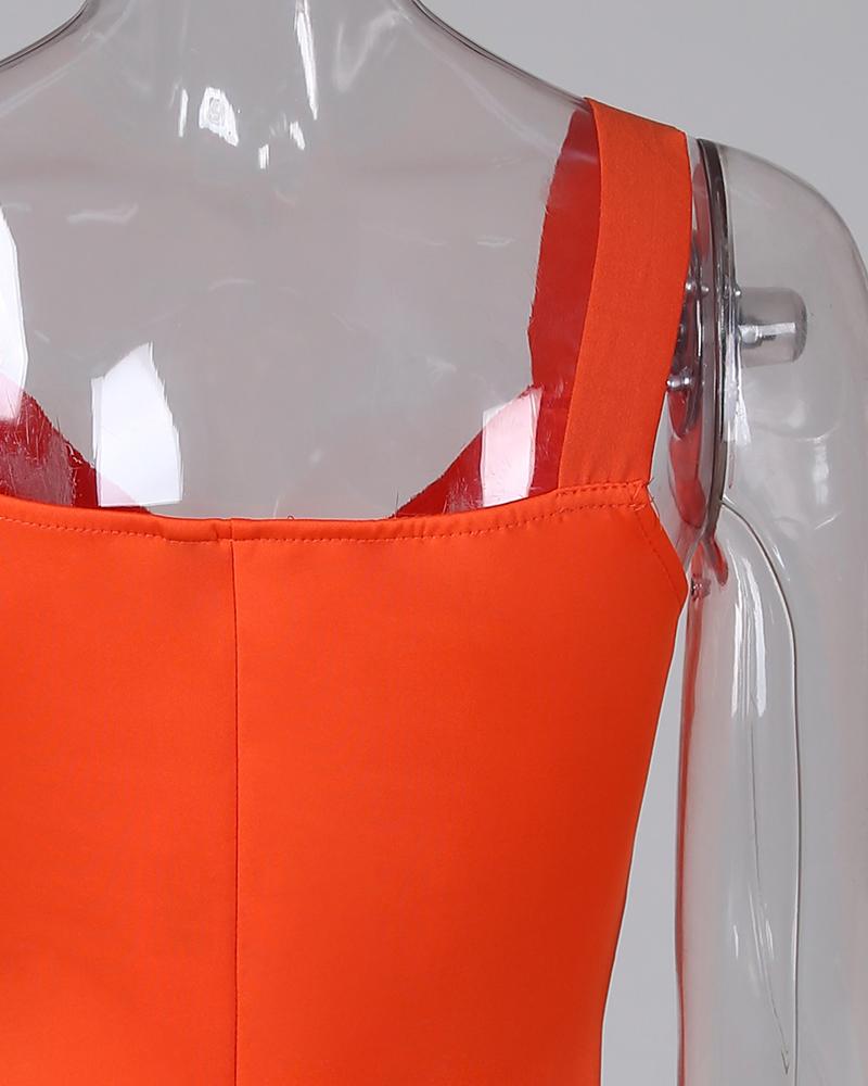 Thick Strap Plain Bodycon Dress