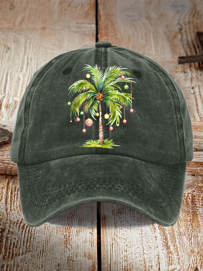 Casual Christmas Palm Tree Print Baseball Cap