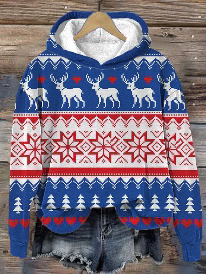 Christmas Holiday Patterned Hoodie