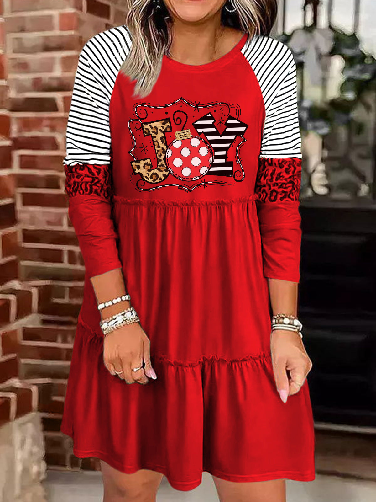 JOY Holiday Vibe Long Sleeve Dress