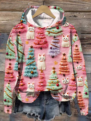 Christmas Tree Cat Print Casual