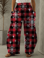 Christmas Plaid Casual Loose Pants