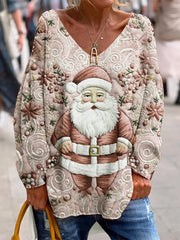 Women's Soft Skin Friendly Christmas Printed Top