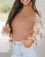 Floral Patchwork Fleece Sweater